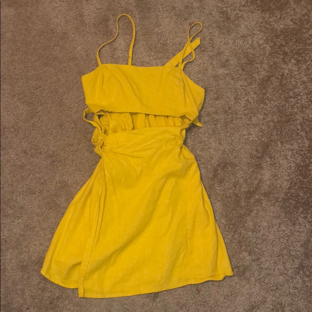 Yellow mini dress